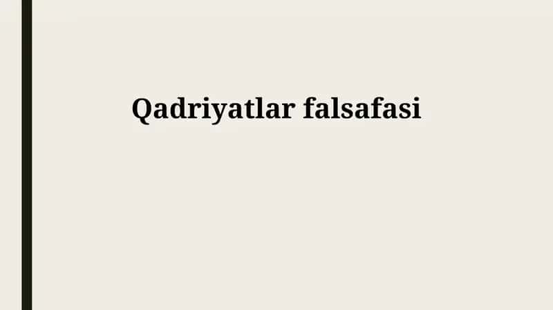 Qadriyatlar falsafasi
