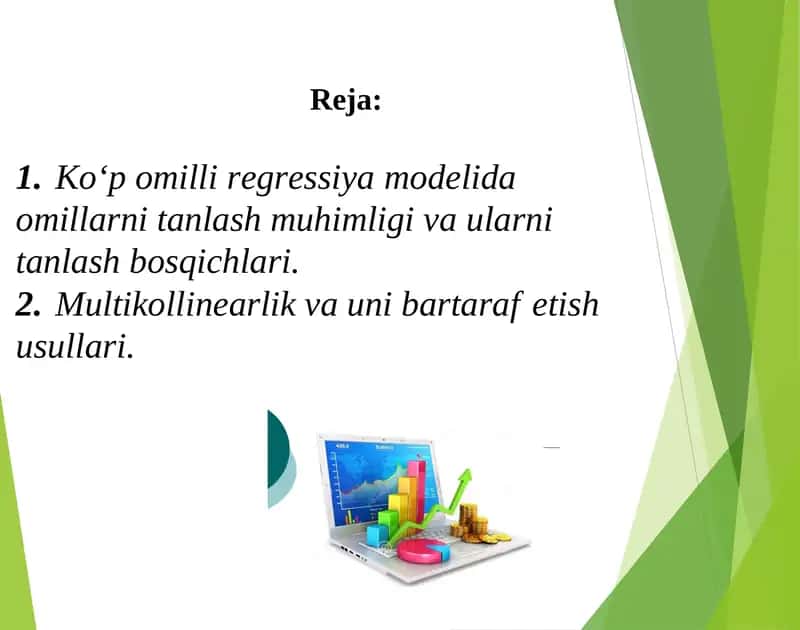 Ko‘p omilli regressiya modelida omillarni tanlash muhimligi va ularni tanlash bosqichlari