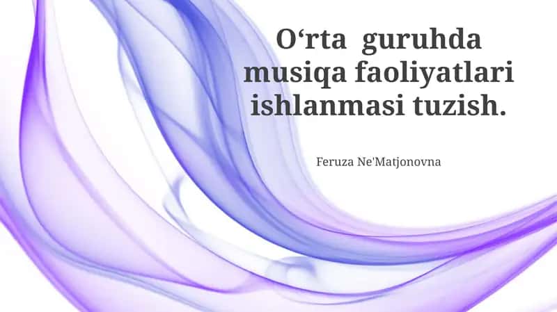 Musiqa va Harakat Mashqlari