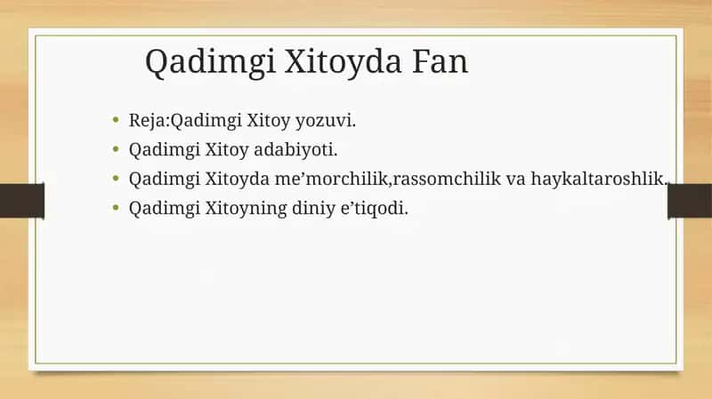 Qadimgi Xitoyda Fan