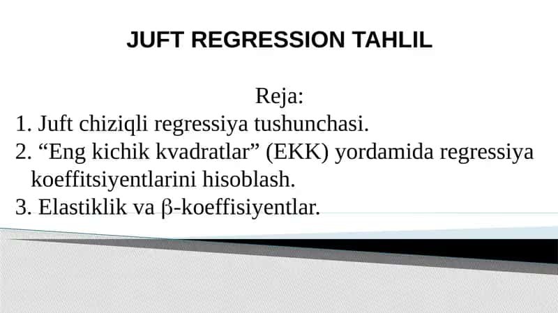 JuftRegresion Tahlil