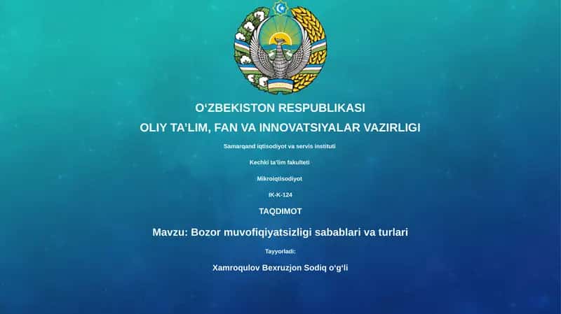 Bozor muvofiqiyatsizligi sabablari va turlari