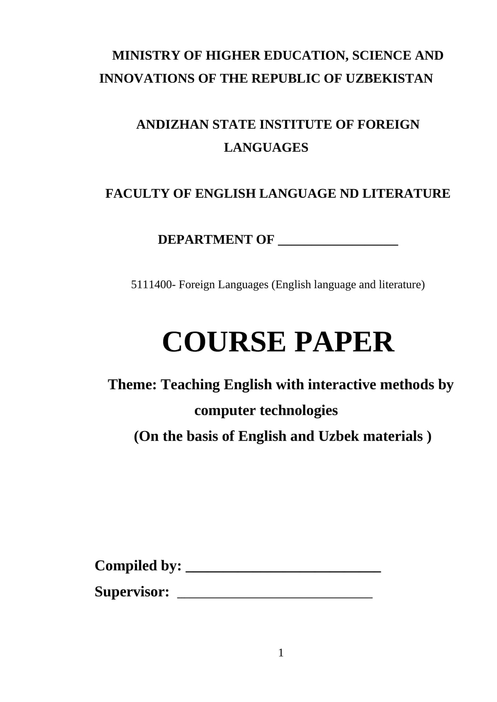 TEACHING ENGLISH WITH INTERACTIVE METHODS BY COMPUTER TECHNOLOGIES