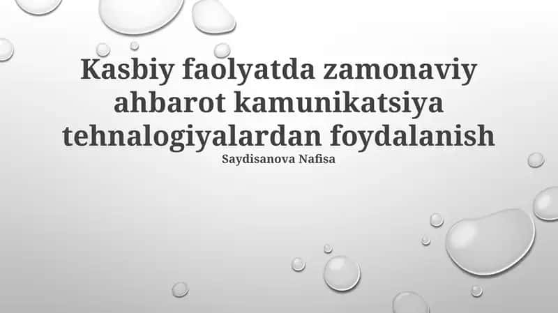 Zamonaviy AKTning kasbiy faoliyatga ta'siri