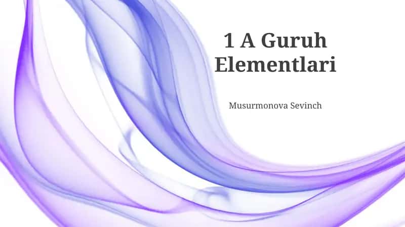1 Guruh Elementlari