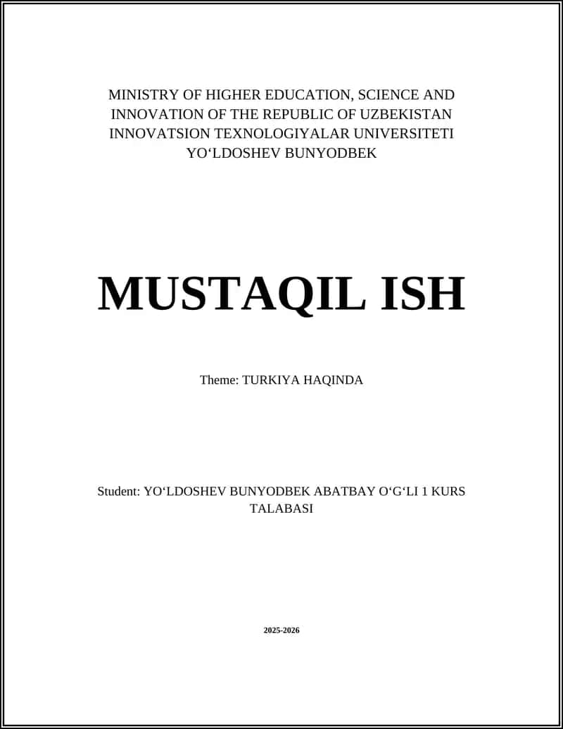 TURKIYA HAQINDA