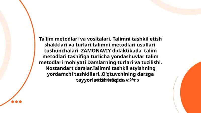 Ta'lim metodlari va vositalari