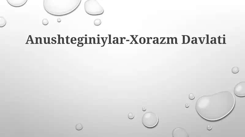 Anushteginiylar-Xorazm Davlati