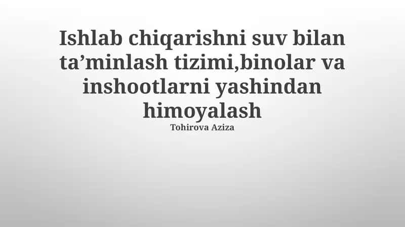 Suv manbai tahlili