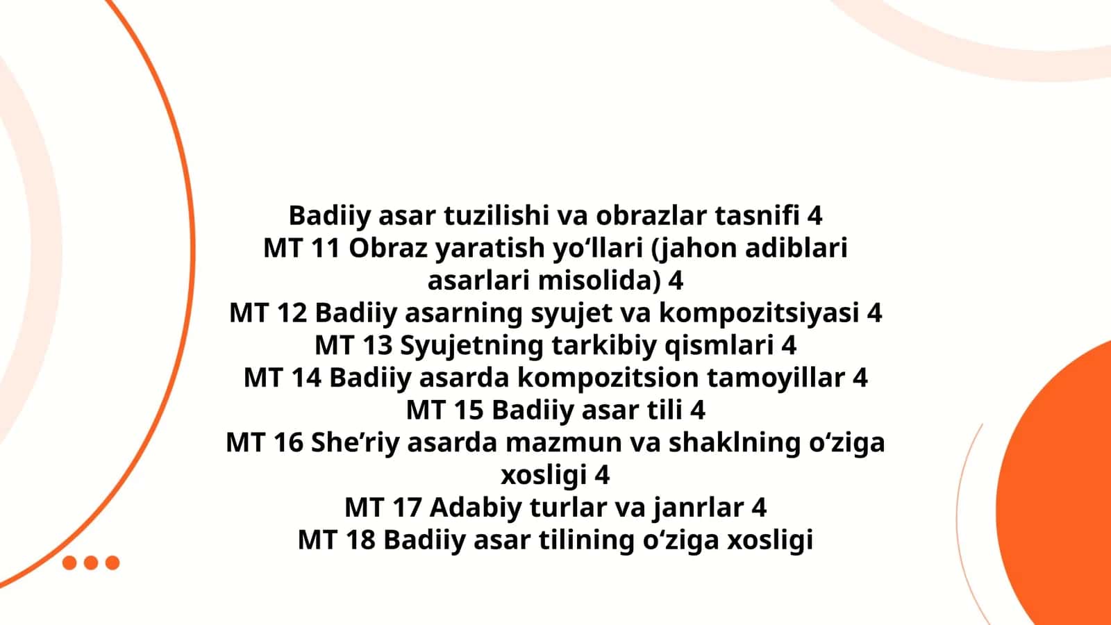 Badiiy asar tuzilishi va obrazlar tasnifi