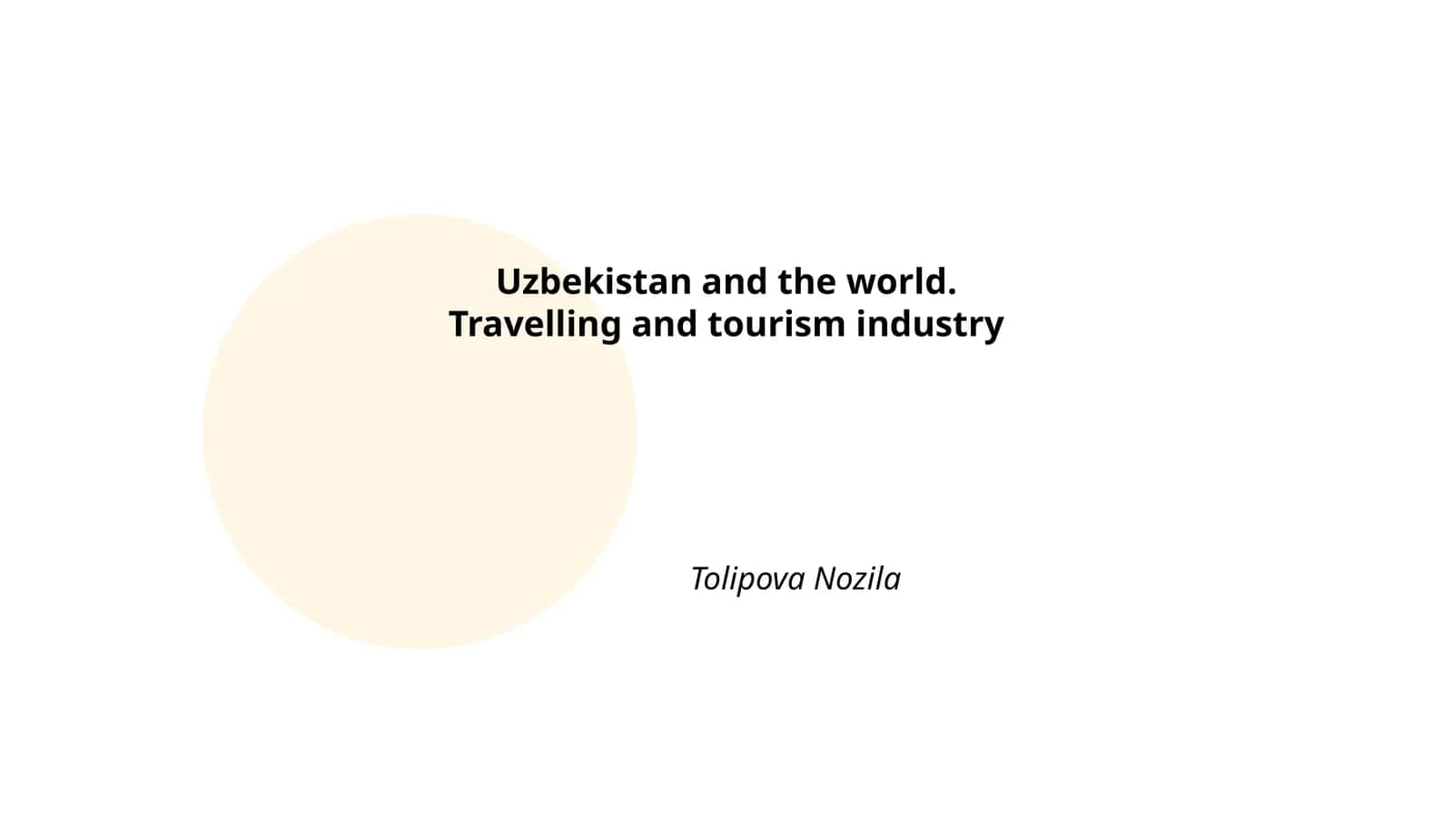 Uzbekistan and the world. Travelling and tourism industry
