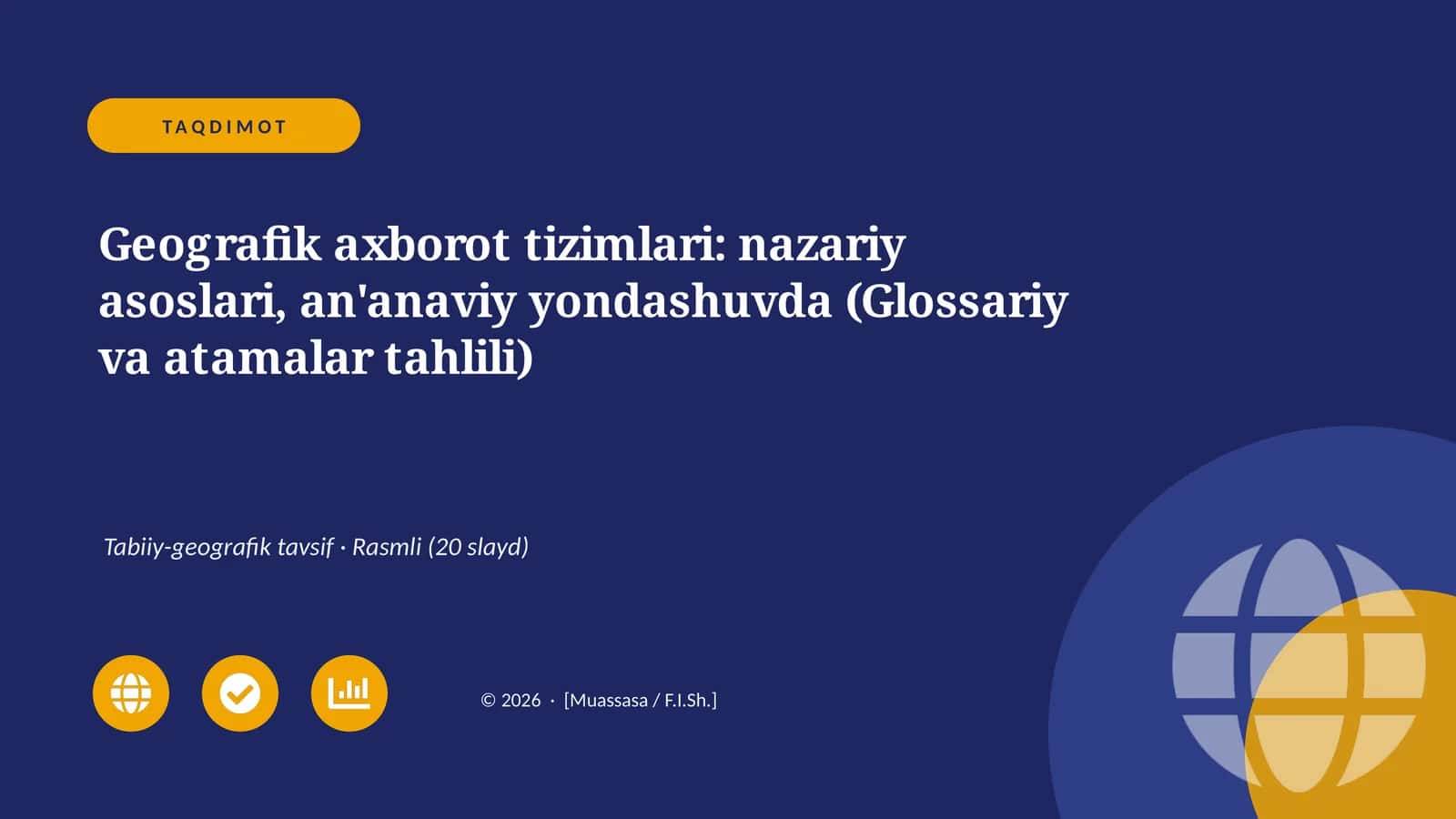 Geografik axborot tizimlari: nazariy asoslari, an'anaviy yondashuvda (Glossariy va atamalar tahlili)