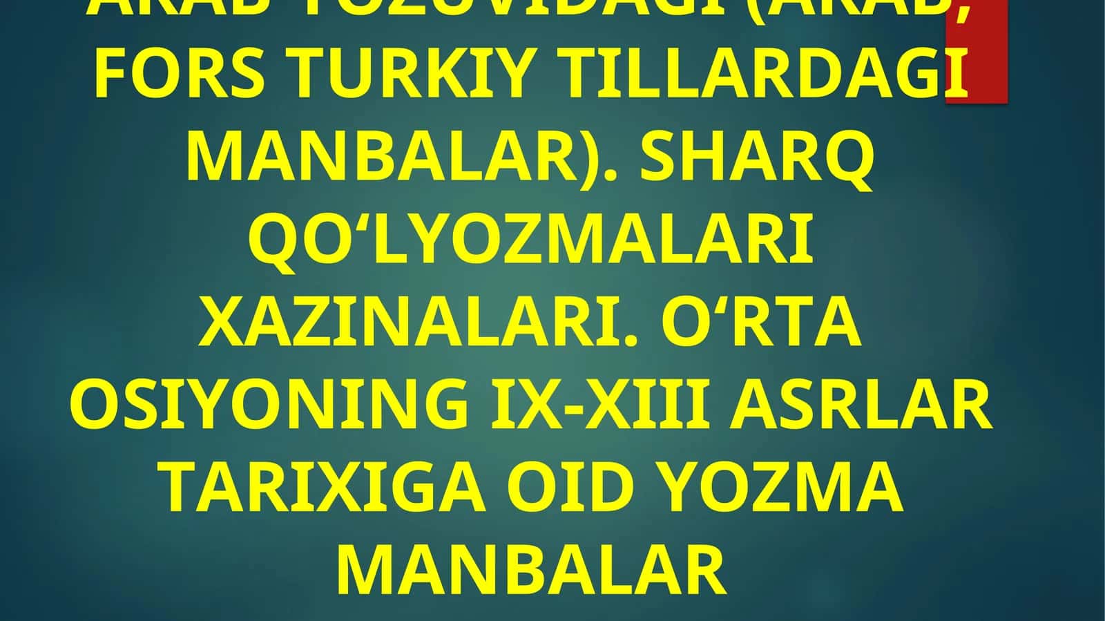 Arab tilidagi manbalar
