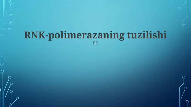 RNK Polimeraza Tuzilishi
