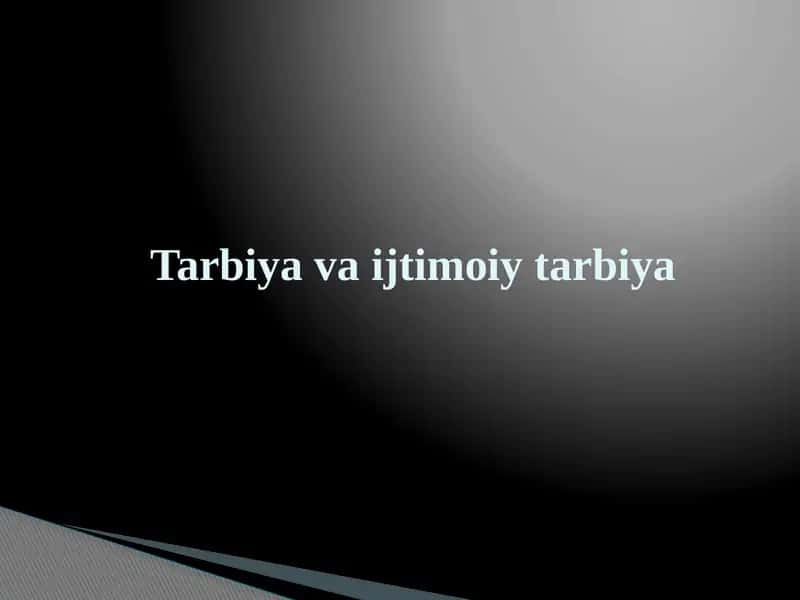 Tarbiyavaijtimoiytarbiya