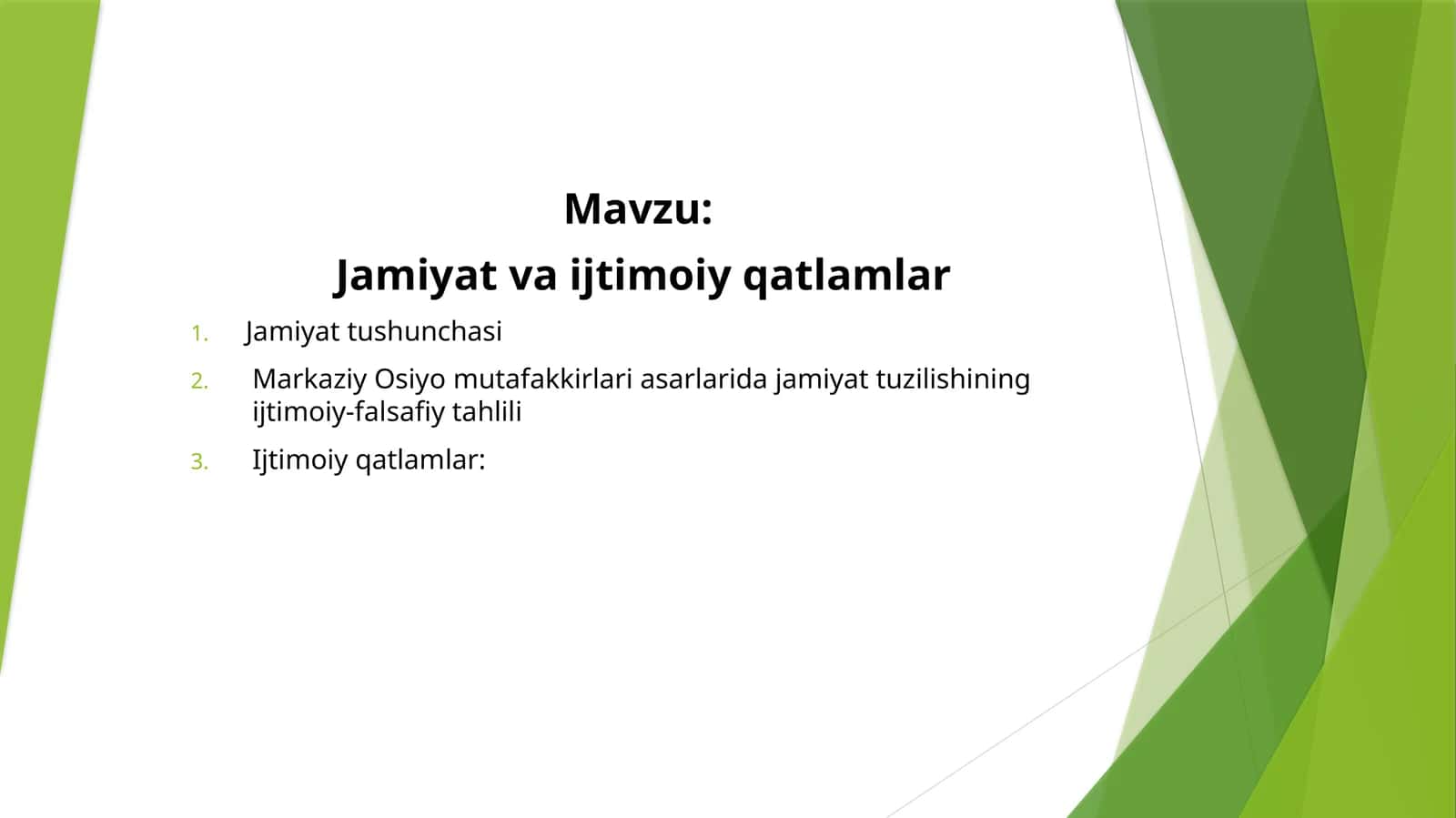 Jamiyat va ijtimoiy qatlamlar