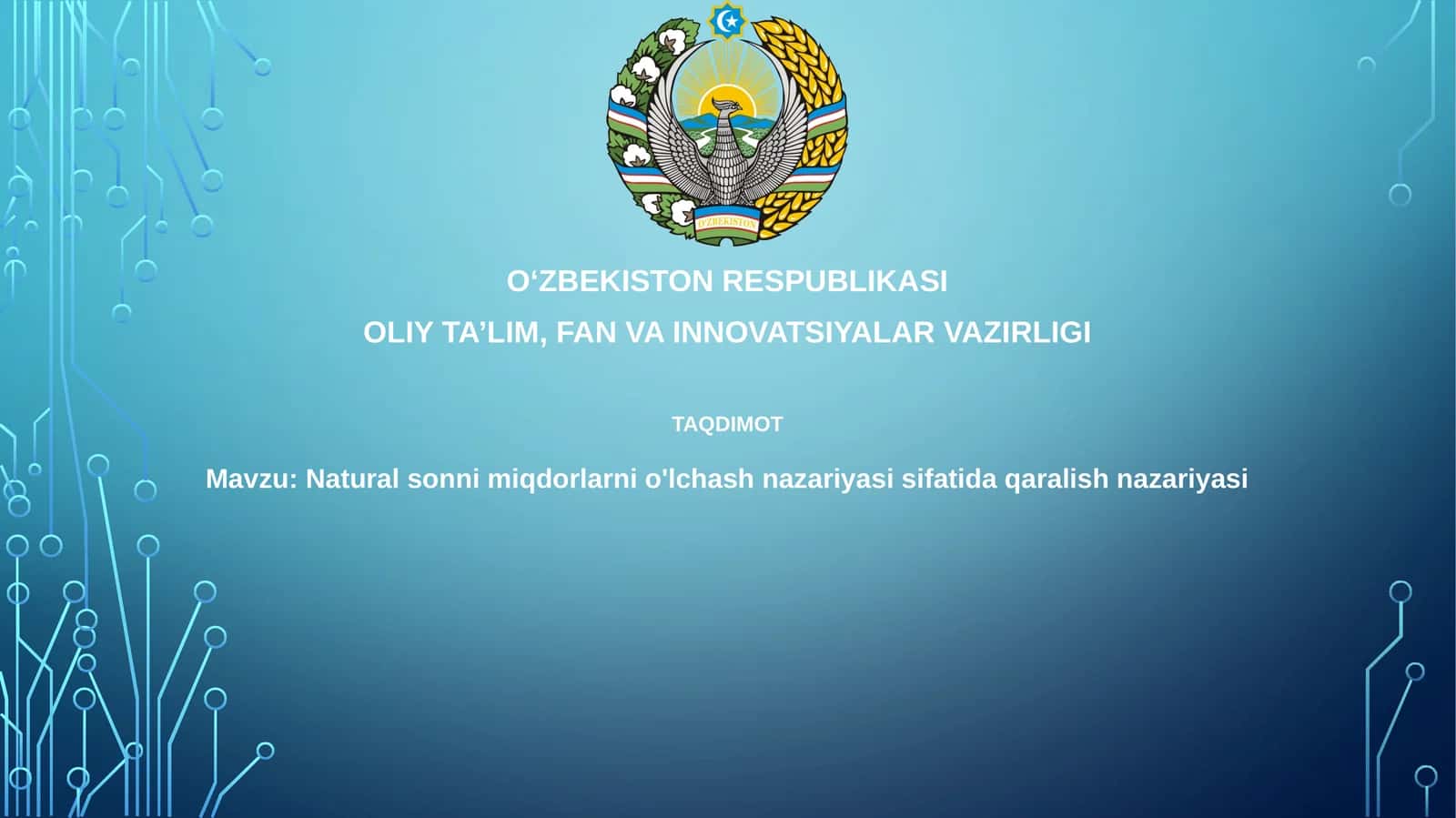 Natural sonni miqdorlarni o'lchash nazariyasi sifatida qarash