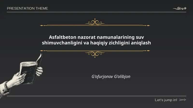 Asfaltbeton nazorat namunalarining suv shimuvchanligini va haqiqiy zichligini aniqlash