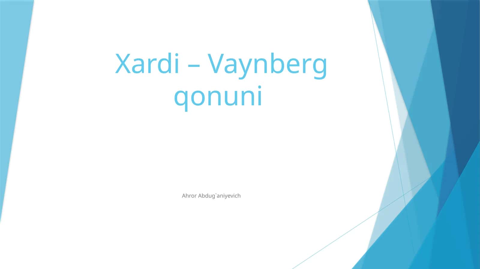 Xardi – Vaynberg qonuni