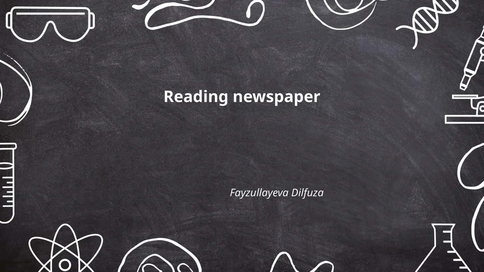 Reading newspaper