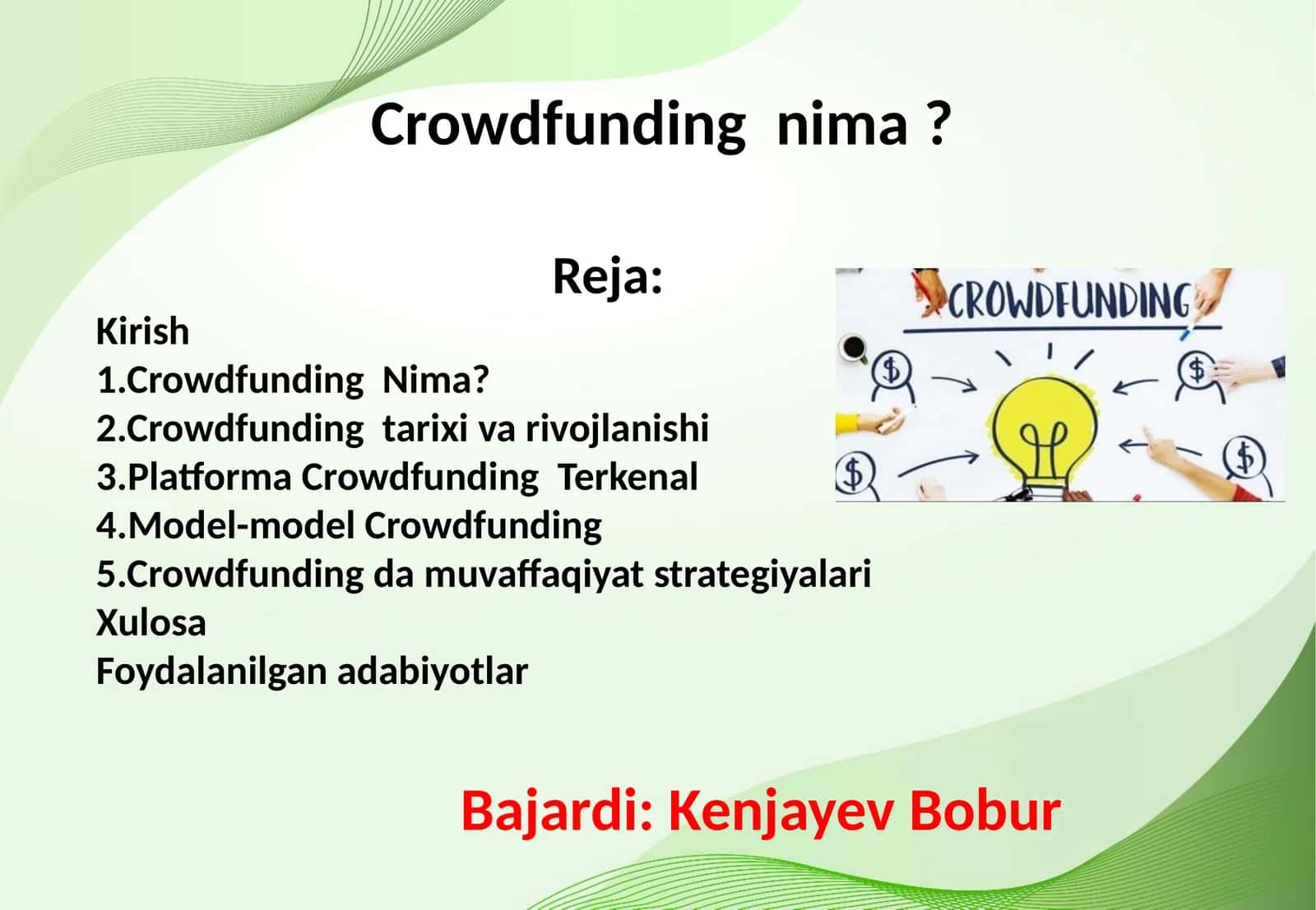 Crowdfunding nima?