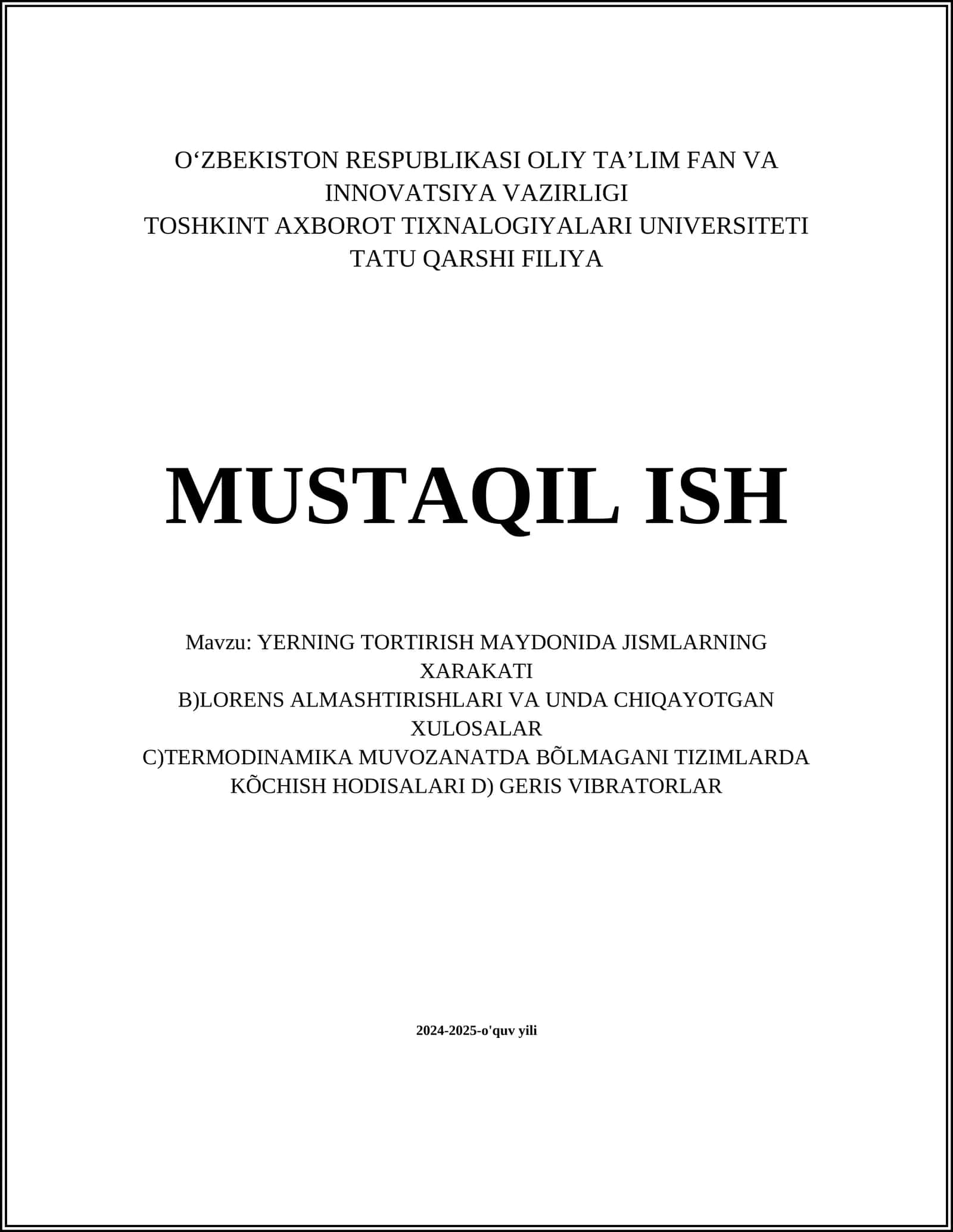 Yerning aylanish tezligi va jism harakati