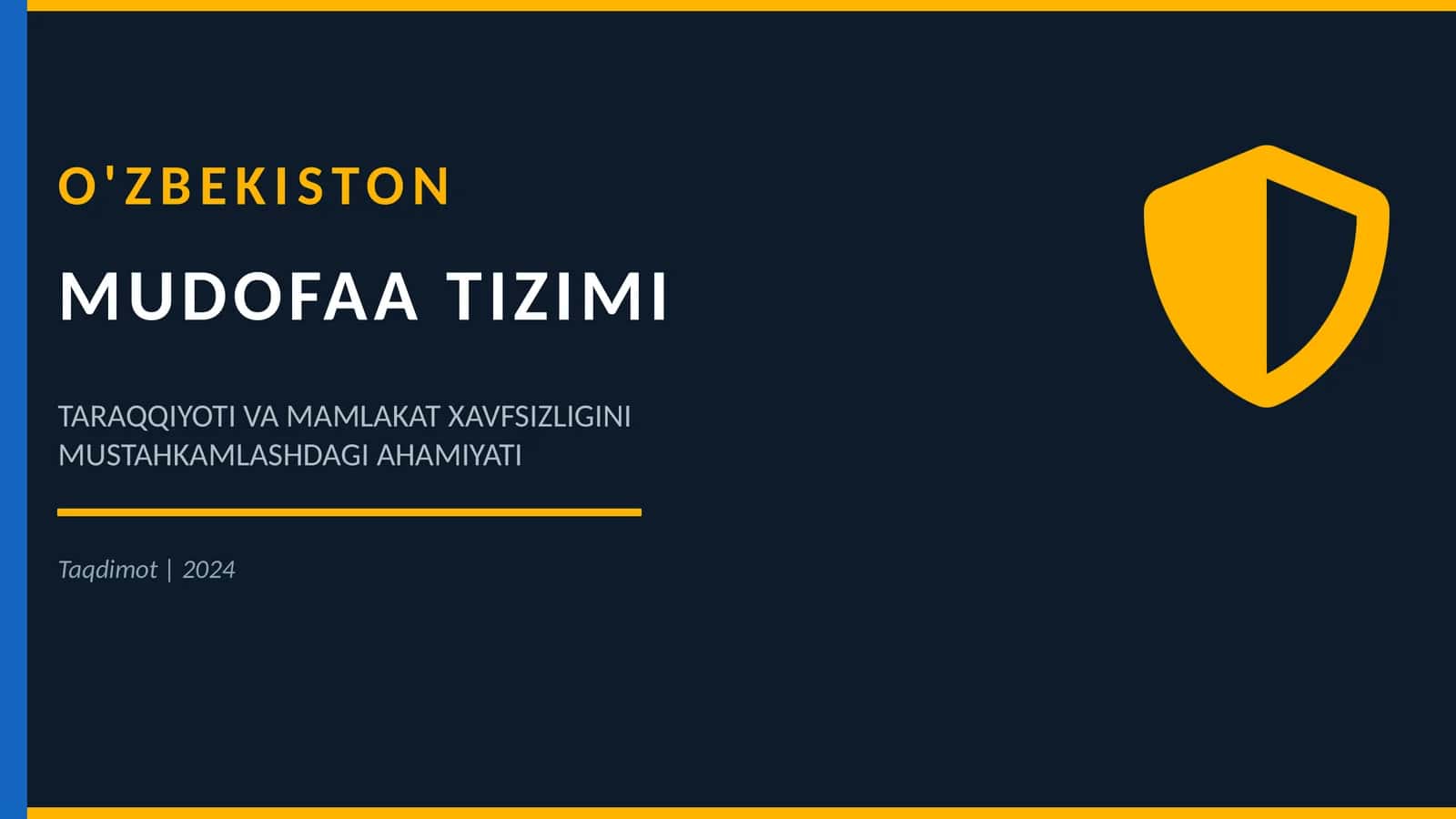 O'ZBEKISTON MUDOFAA TIZIMI TARAQQIYOTI VA MAMLAKAT XAVFSIZLIGINI MUSTAHKAMLASHDAGI AHAMIYATI