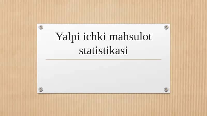 Yalpi ichki mahsulot statistikasi