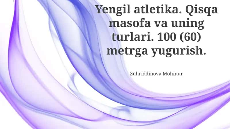 Yengil atletika: Qisqa masofalar va turlari