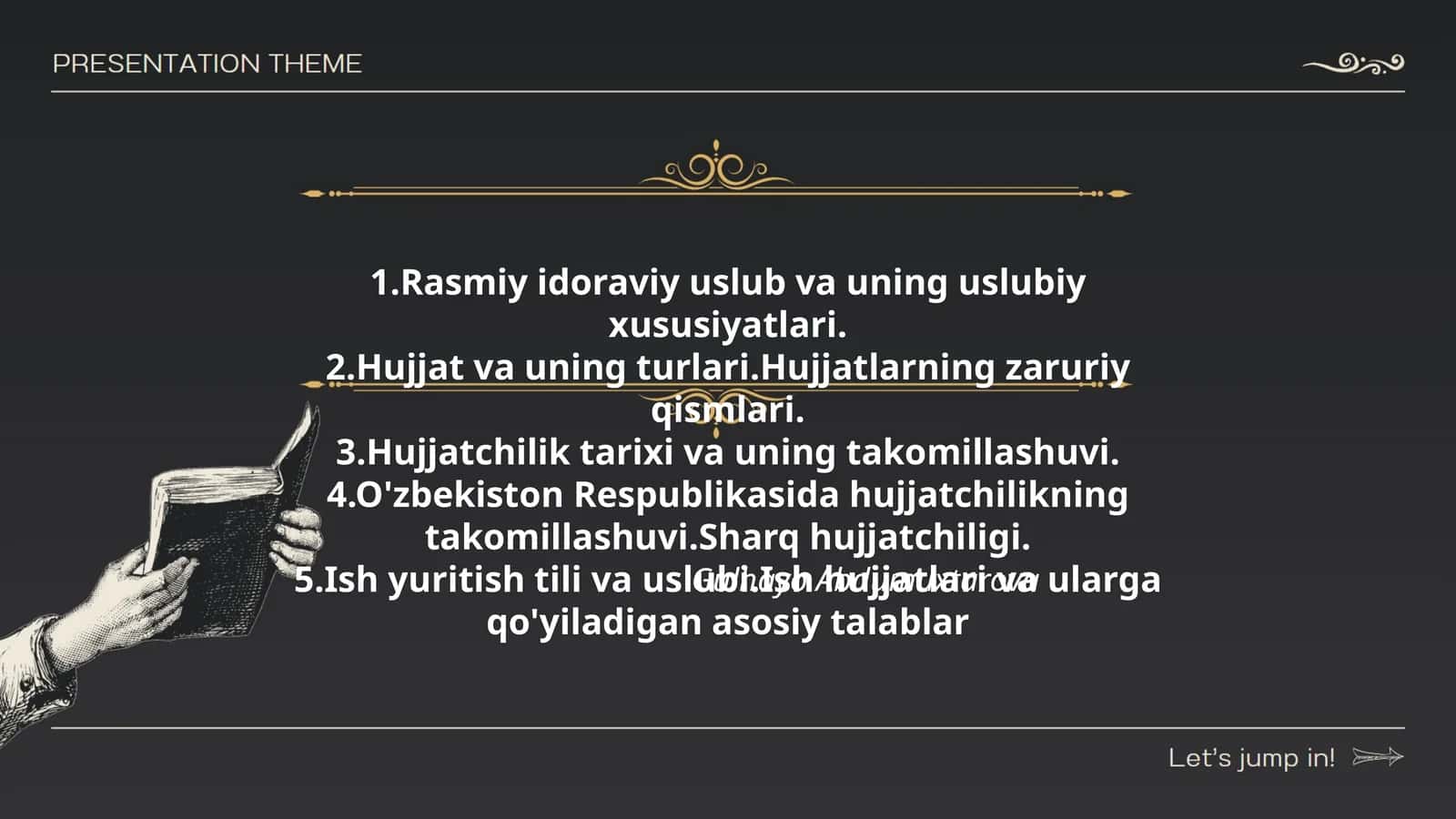 Rasmiy idoraviy uslub va uning uslubiy xususiyatlari