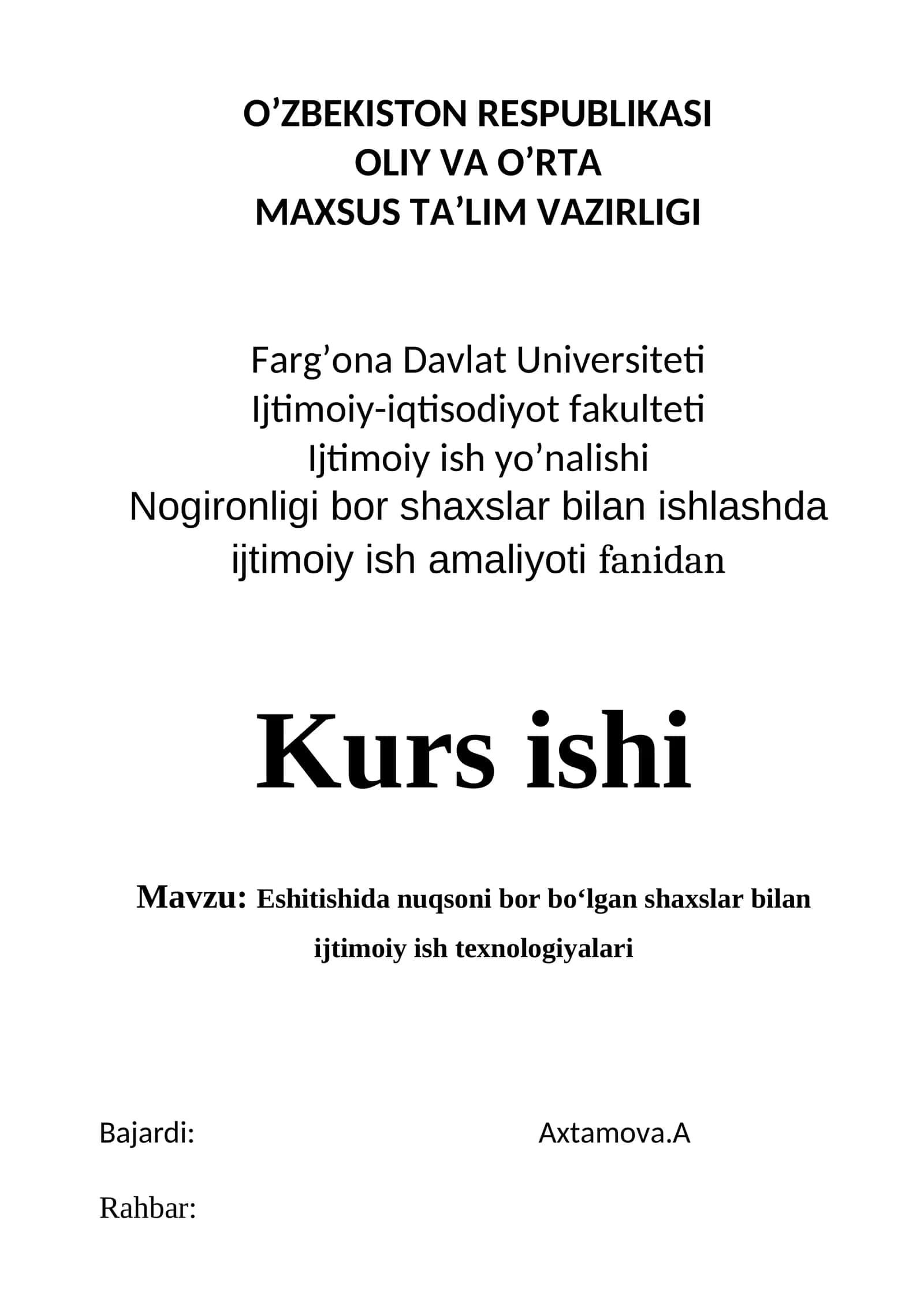 Eshitishida nuqsoni bor bo‘lgan shaxslar bilan ijtimoiy ish texnologiyalari