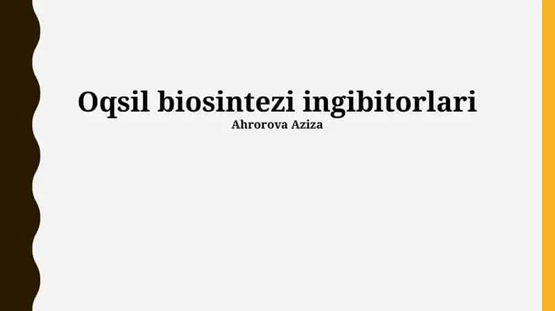 Oqsil biosintezi ingibitorlari