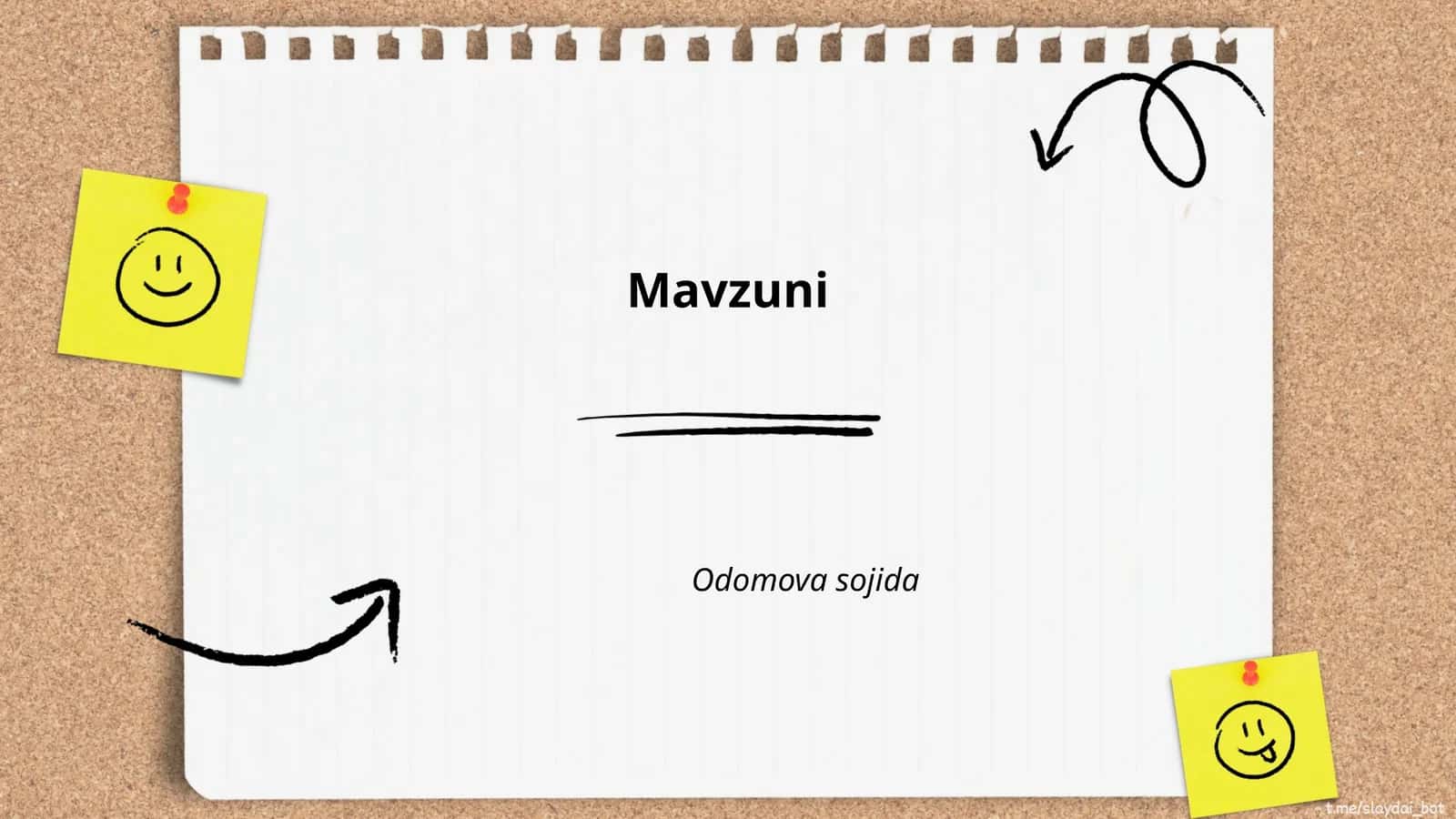 MAVZUNING ASOSIY MAQSADI