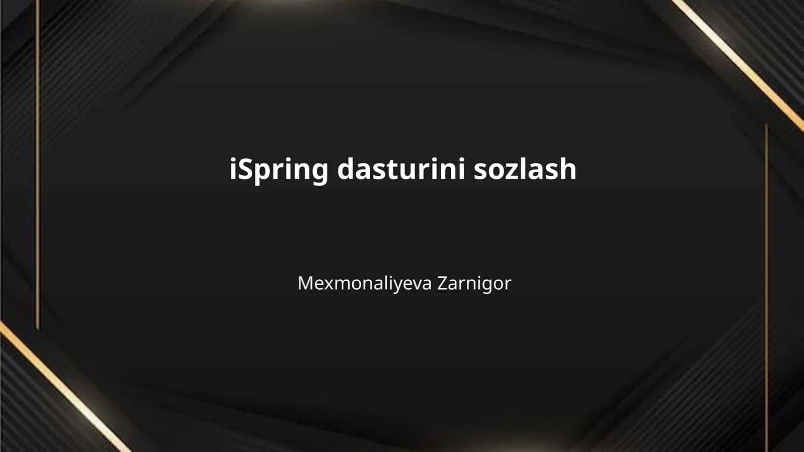 iSpring dasturini sozlash
