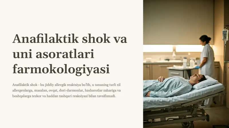Anafilaktik shok va uni asoratlari farmokologiyasi