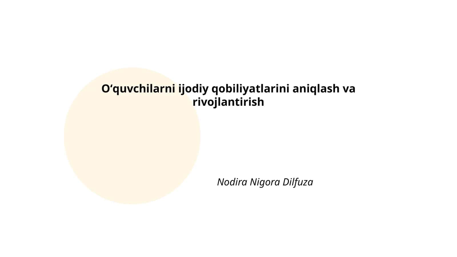 Ijodiy qobiliyatlarni diagnostika qilish usullari