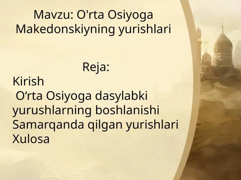 O'rta Osiyoga Makedonskiyning yurishlari