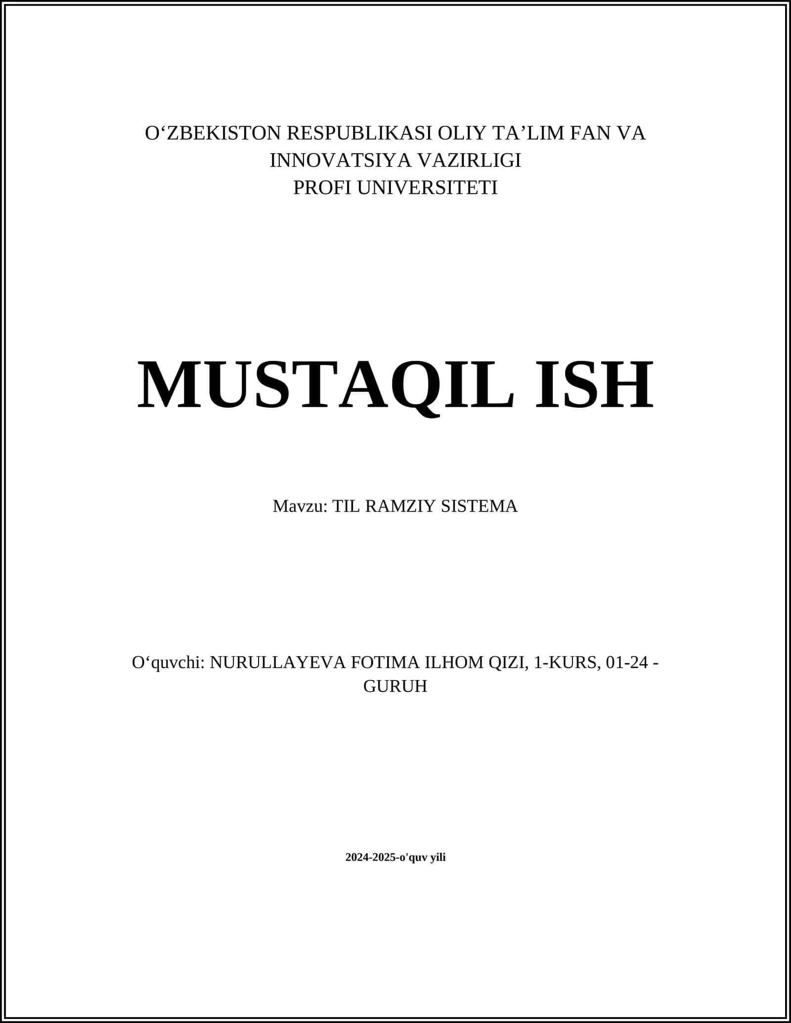 TIL RAMZIY SISTEMA