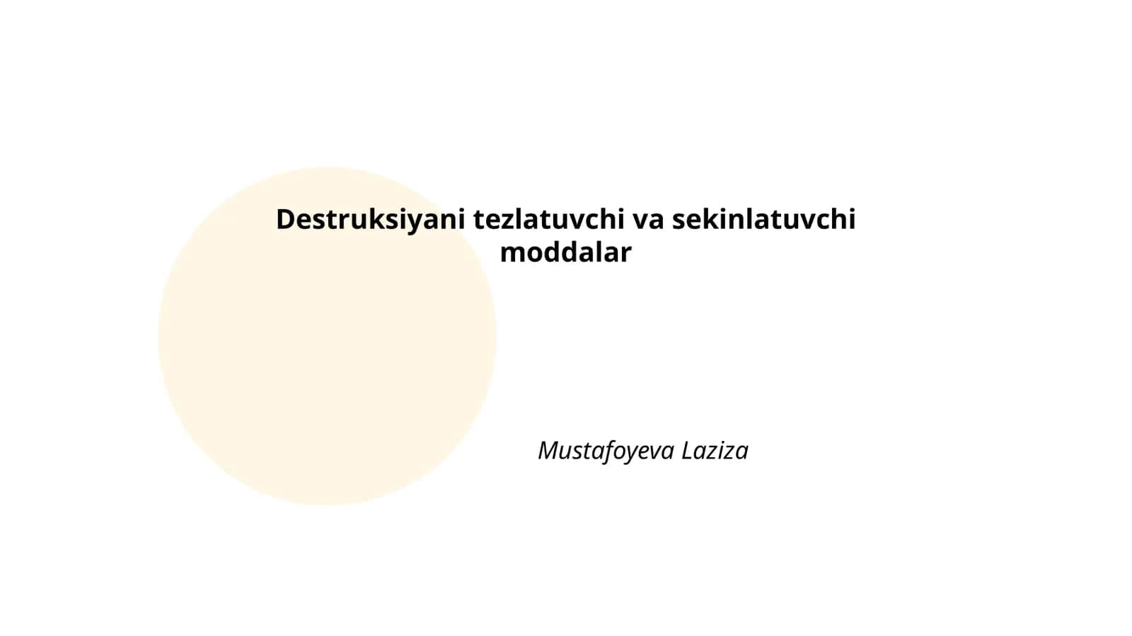 Destruksiyani tezlatuvchi va sekinlatuvchi moddalar
