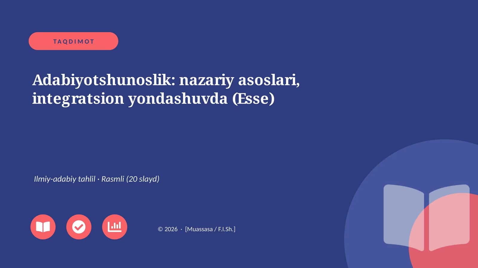 Adabiyotshunoslik: nazariy asoslari, integratsion yondashuvda (Esse)