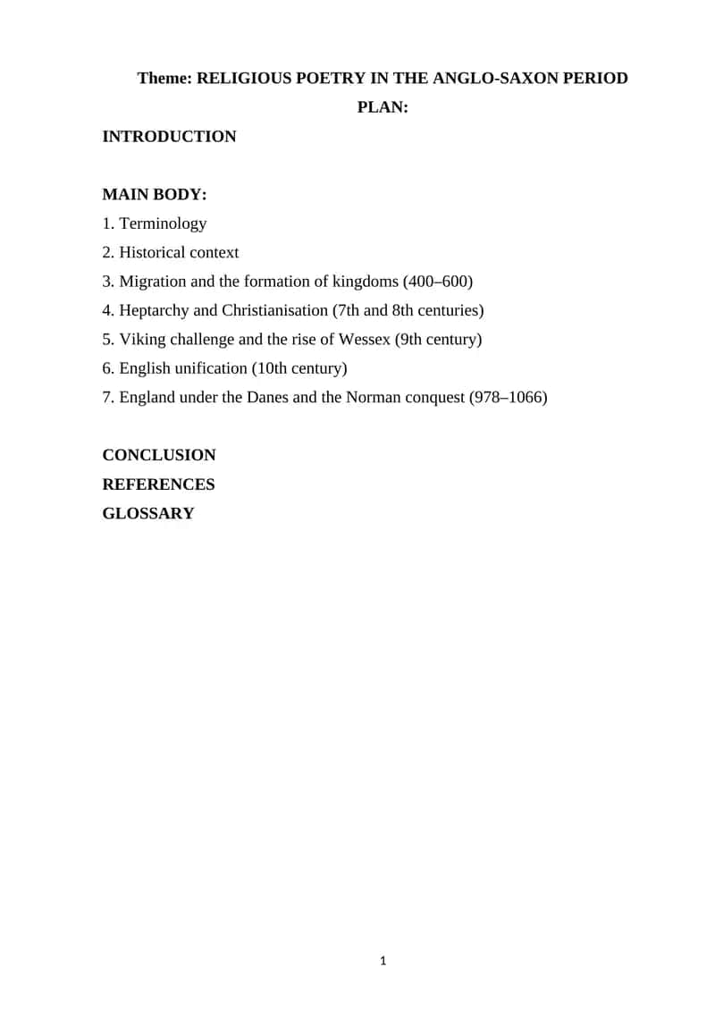 RELIGIOUS POETRY IN THE ANGLO-SAXON PERIOD