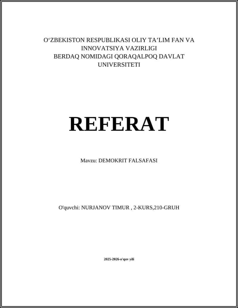 DEMOKRIT FALSAFASI
