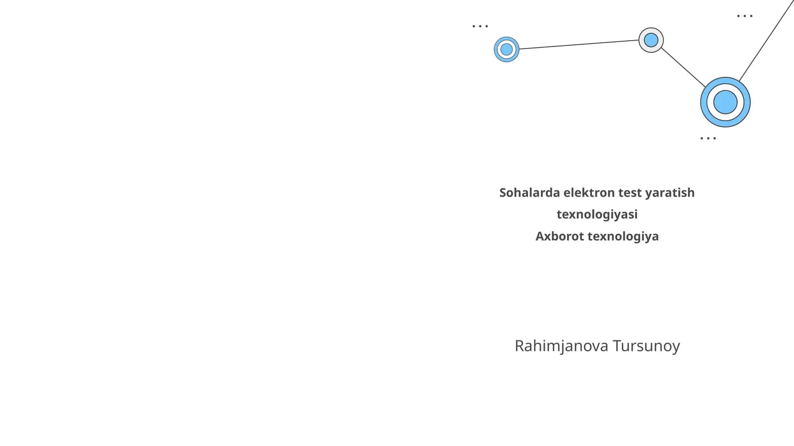 Sohalarda elektron test yaratish texnologiyasi