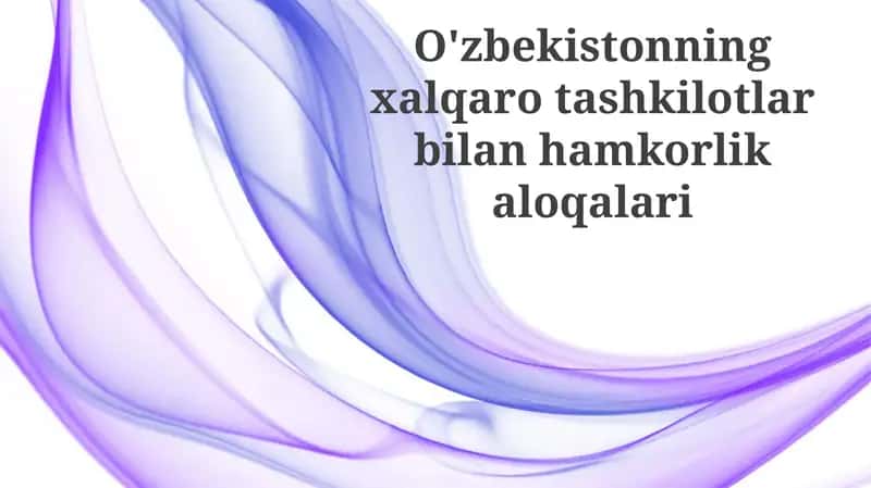 O'zbekistonning xalqaro tashkilotlar bilan hamkorlik aloqalari