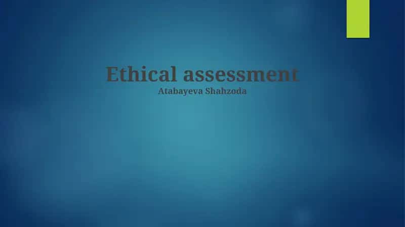 Ethical assessment