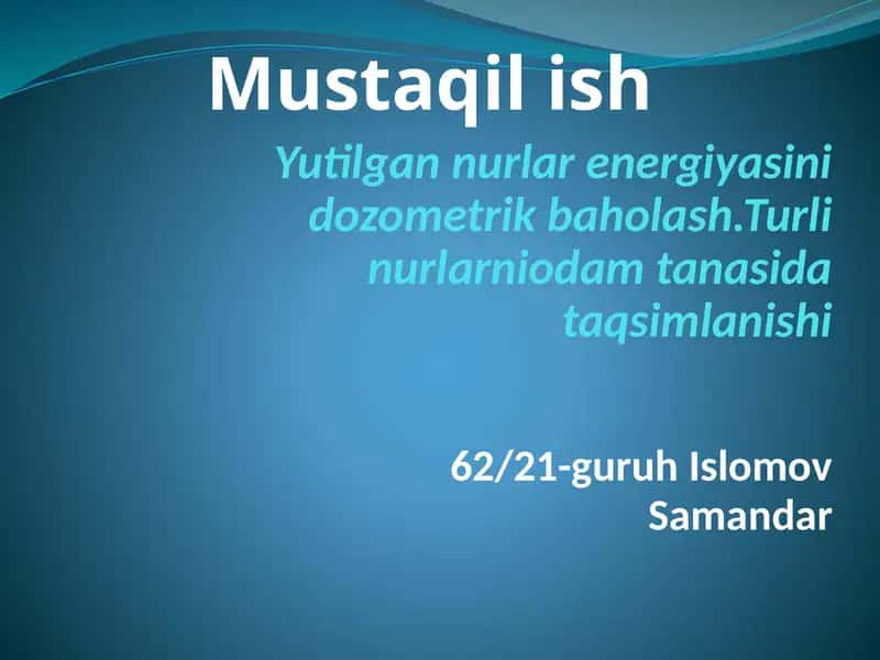 Nurlanishdozasi-ichki hamda tashqi yutilgan yoki nafas olayotganda radioaktiv moddalar