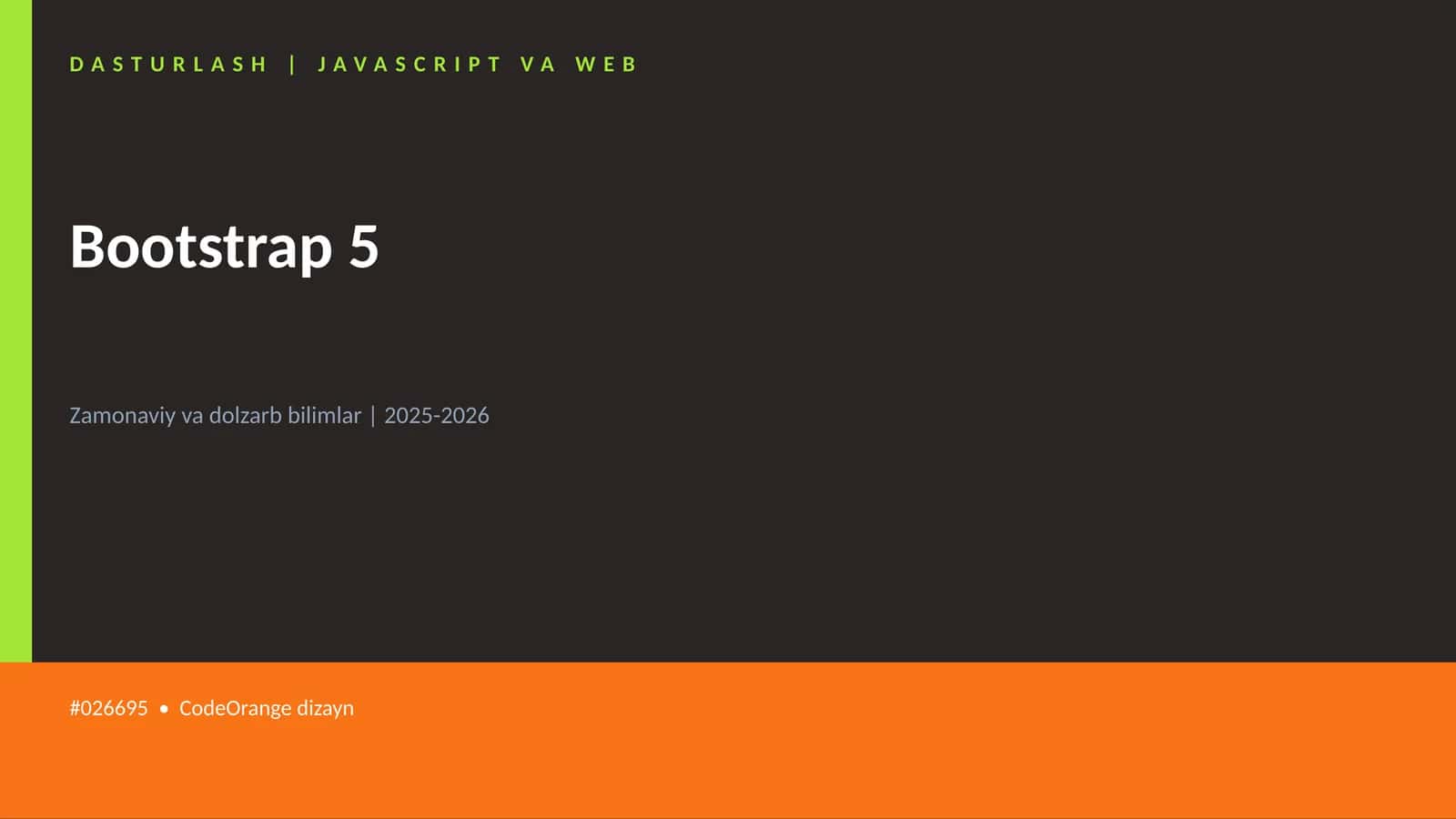 DASTURLASH | JAVASCRIPT VA WEB