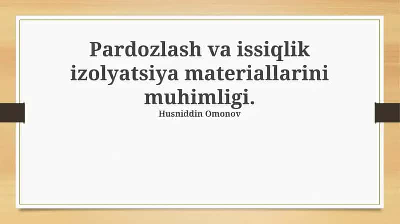 Suv o'tkazmaydigan materiallarini muhimligi