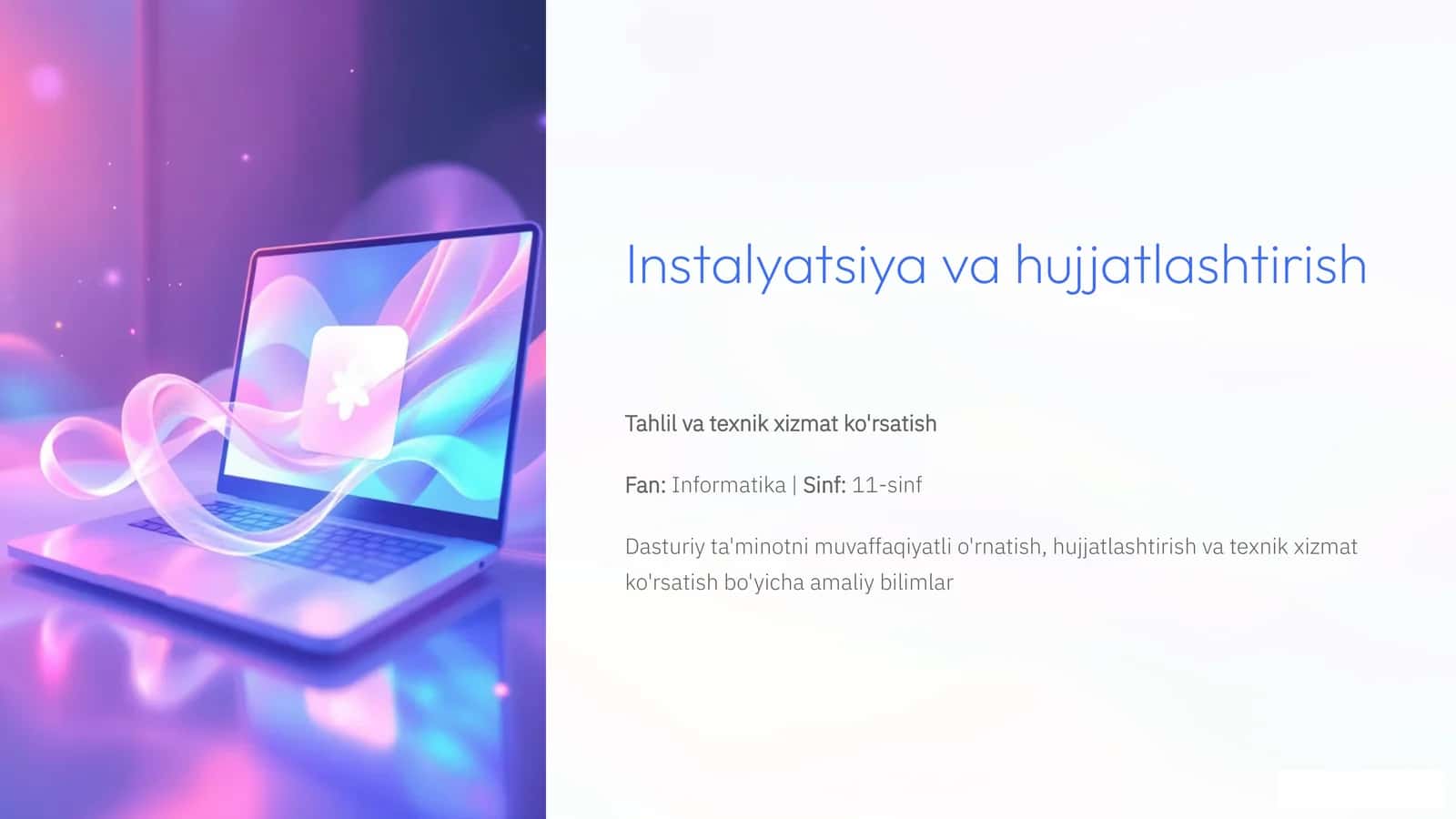 Instalyatsiya va hujjatlashtirish