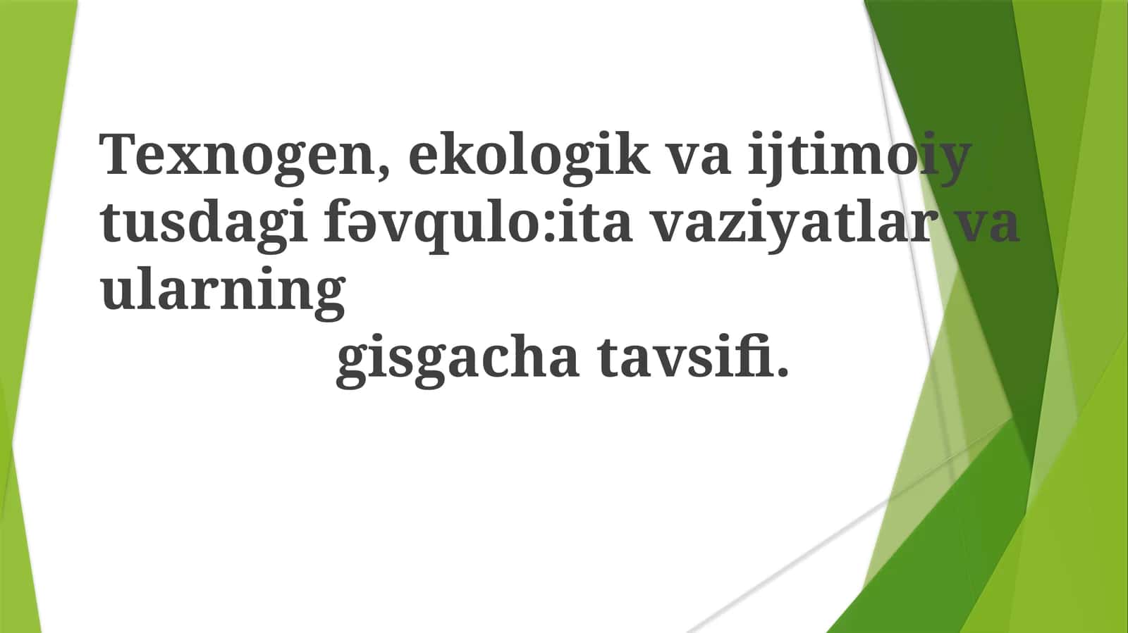 Texnogen, ekologik va ijtimoiy tushuncha